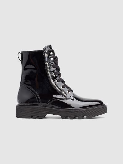 Calvin Klein Cipők HU449274 | Calvin Klein Patent Bőr Női Bokacsizma Fekete